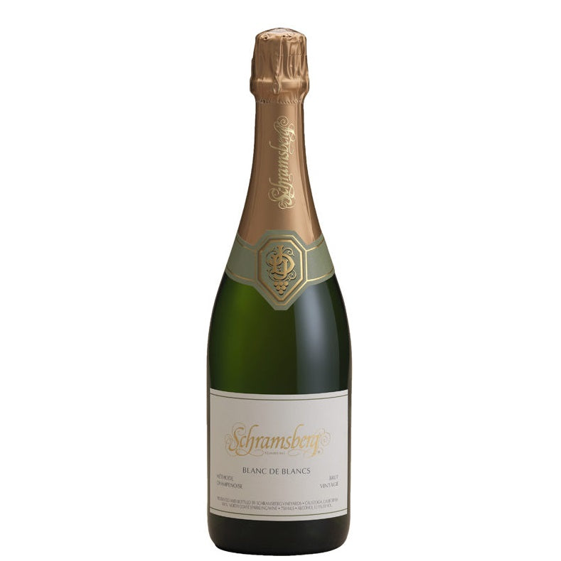 A bottle of Schramsberg Blanc de Blancs, available at our Palm Springs wine store, Perry's