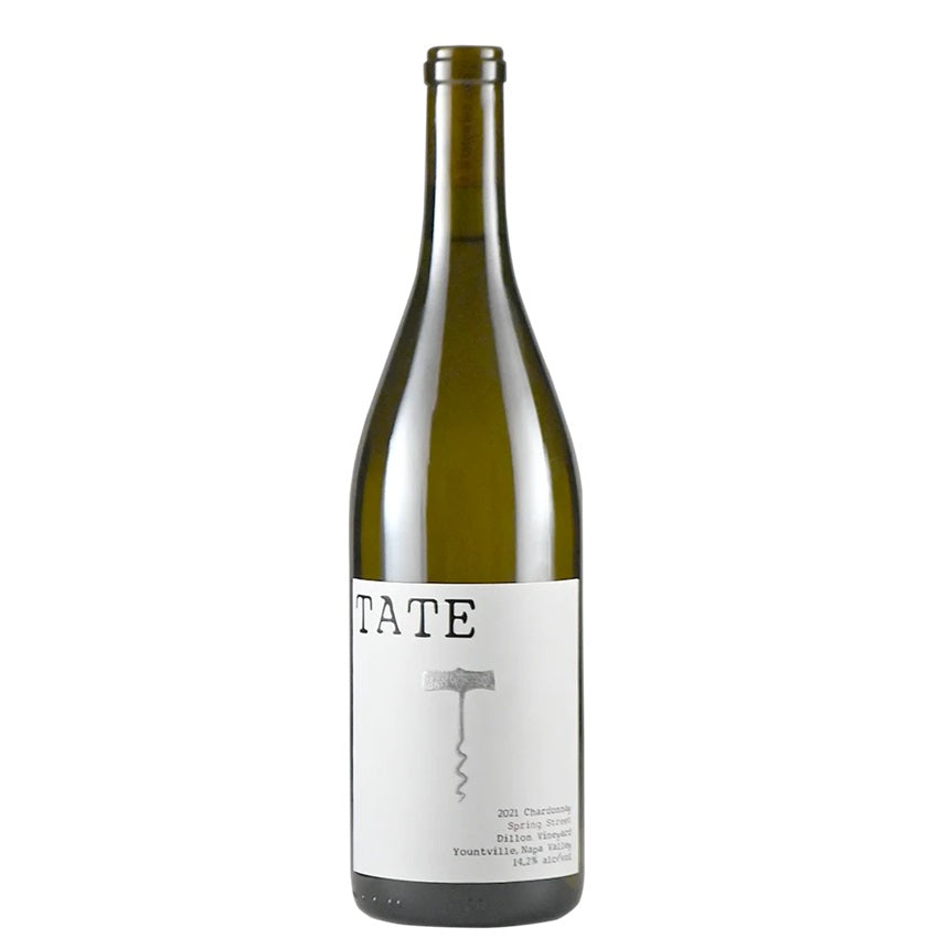 A bottle of Tate Chardonnay, available at our Palm Springs wine store, Perry's.