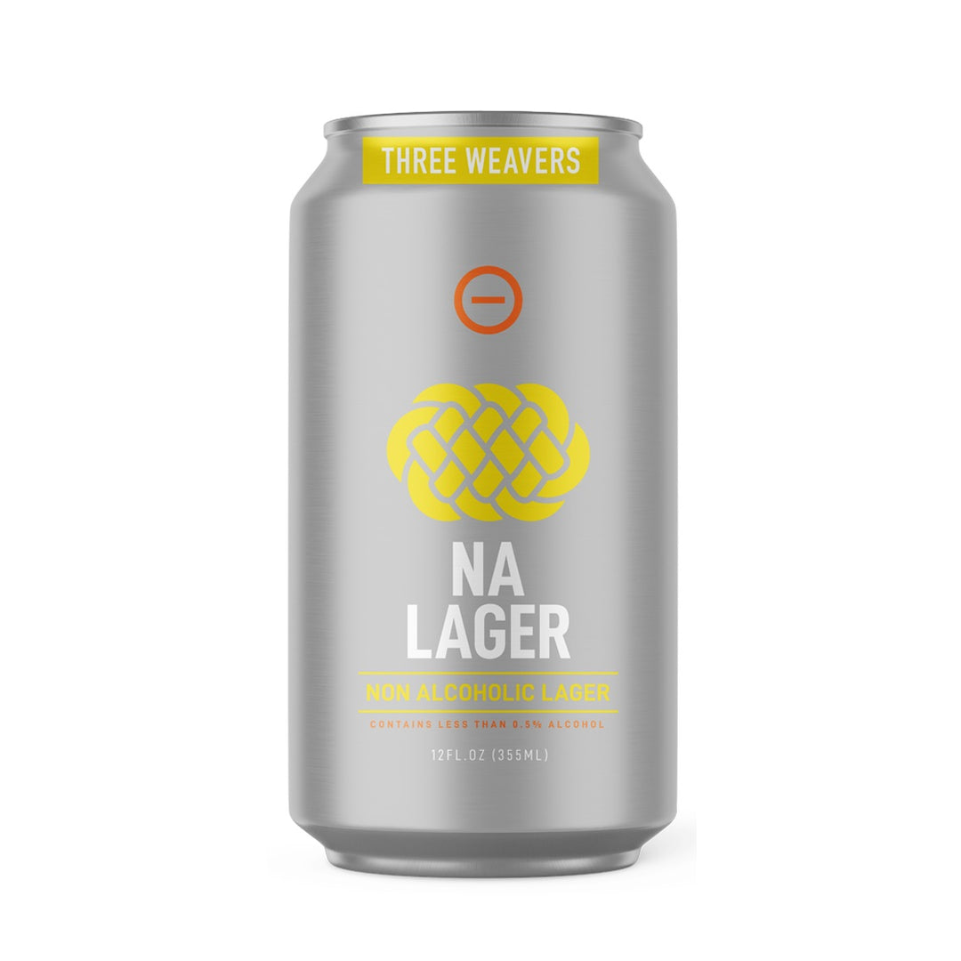 A can of Three Weavers non alcoholic lager, available at our Palm Springs liquor store, Perry's.