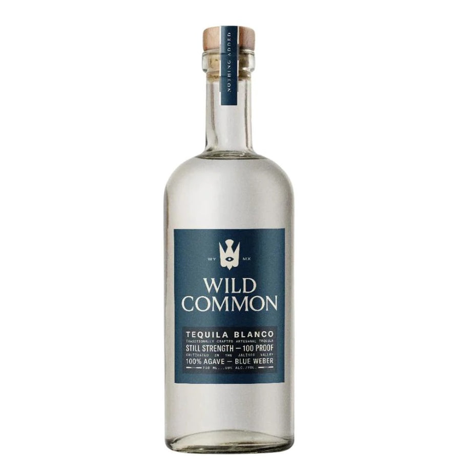 A bottle of Wild Common Still Strength Blanco Tequila, available at our Palm Springs liquor store, Perry’s.