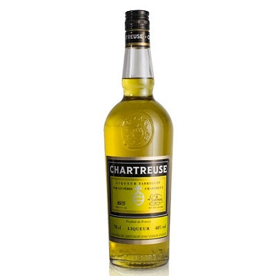 A bottle of Yellow Chartreuse, available at our Palm Springs liquor store, Perry's.