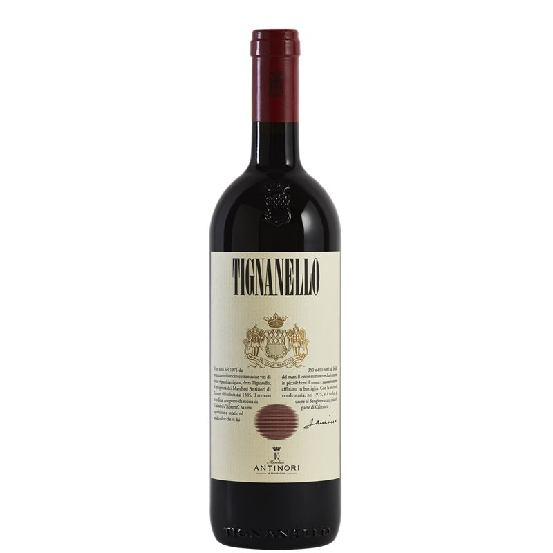 A bottle of Tignanello red wine, available at our Palm Springs wine store, Perry's.